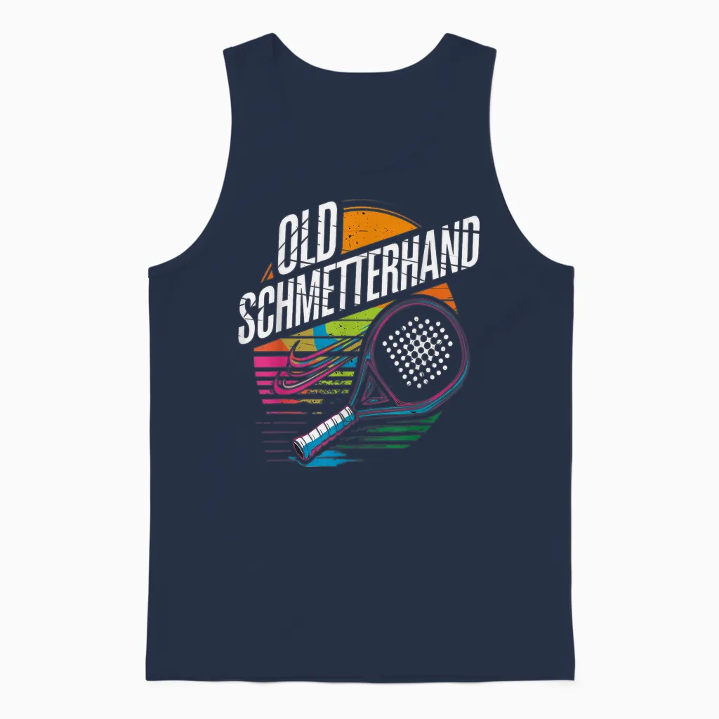 Padel Tennis Player Paddleball Racquet Sports T-Shirt, Black Unisex Tank Top in Navy
