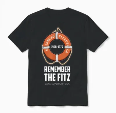 Ss Edmund Fitzgerald Lake Superior Iron Ore Unisex T-Shirt - Black