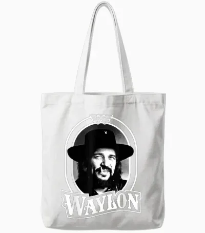 Waylon Jennings Official Product - Waylon 79 Tote Bags - White