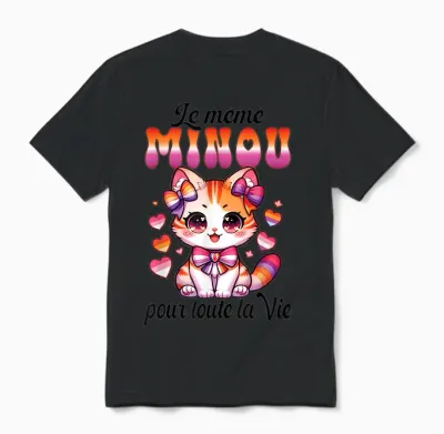 Funeral Life Young Girl Flag Lesbian Even Kitty T-Shirt, White Unisex T-Shirt - Black