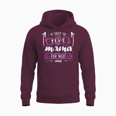 Super Mama Beste Mama Der Welt Mutter Muttertag Unisex Hoodie - Maroon