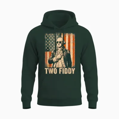 George Washington Two Fiddy 250 Anniversary Funny July 4th Unisex Hoodie - Forest