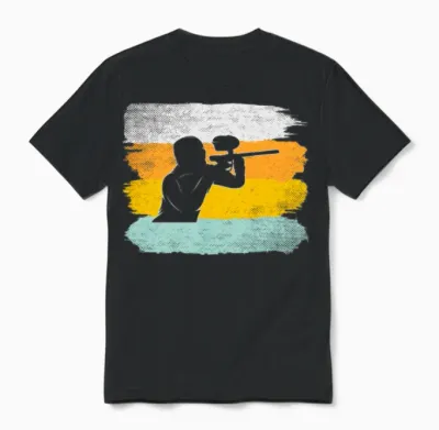 Paintball Retro Unisex T-Shirt - Black
