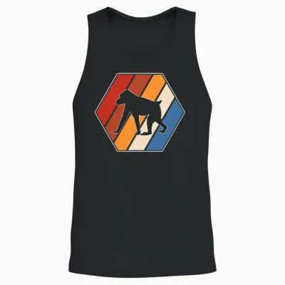 Monkey Retro Unisex Tank Top - Black