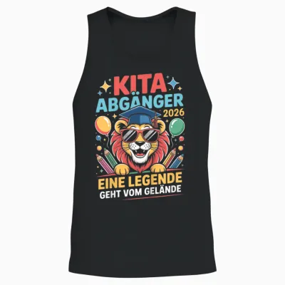Children's Kita Leavers 2026 School Child First Day Unisex Tank Top - Black