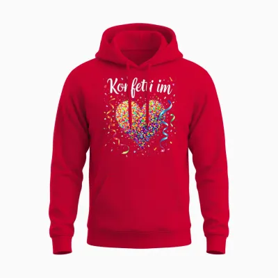Confetti in the Heart Carnival T-Shirt, Black Unisex Hoodie - Red