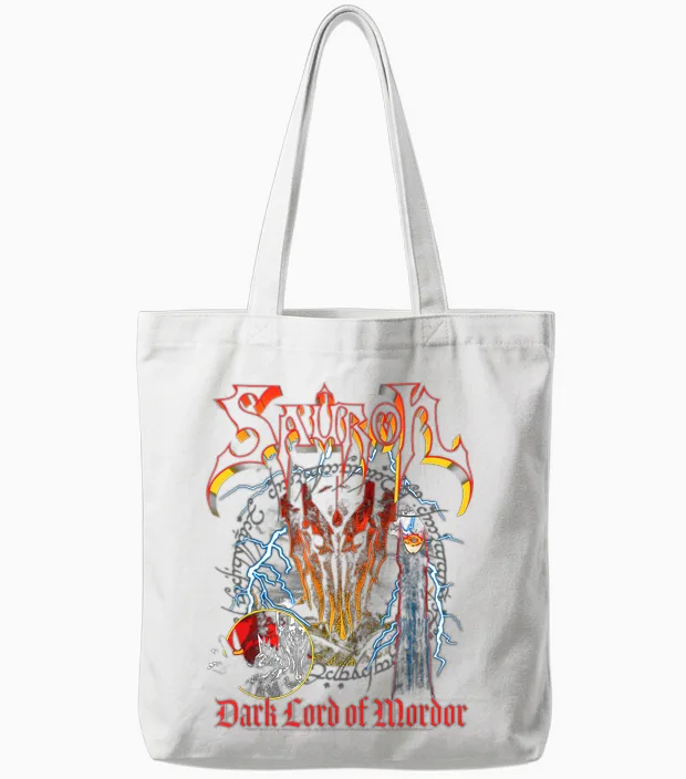 Lord of the Rings: Fellowship of the Ring Heavy Metal Sauron Tote Bags in White