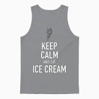 Keep Calm and Eat Ice Cream - Ice Cream - Tb Unisex Tank Top in Sport Grey - 1