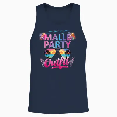 Malle Party Gruppenshirt Mallorca Outfit Damen Herren Party Unisex Tank Top - Navy