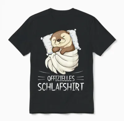 Official Sleep Shirt Otter Pyjamas Unisex T-Shirt - Black