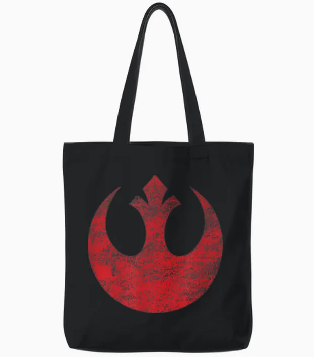 Star Wars Rebel Alliance Logo Weathered Dark Tote Bags in Black