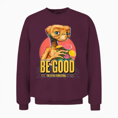 E.t. the Extra-Terrestrial Retro Be Good T-Shirt, Black, S Unisex Sweatshirt - Maroon