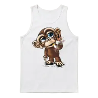 Dude Monkey Unisex Tank Top - White – 1
