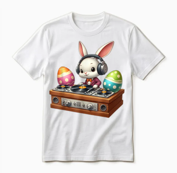 Oster-Dj Bunny Mixing Beats, Lustige Musik Zum Thema Ostern Unisex T-Shirt in White