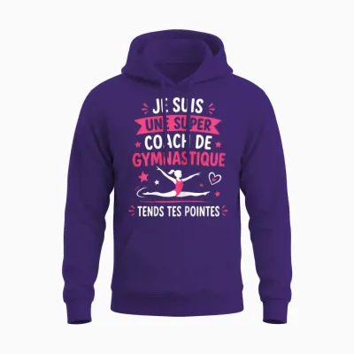 Gym Teacher Humor Je Suis Une Super Coach De Gymnastique Unisex Hoodie - Purple
