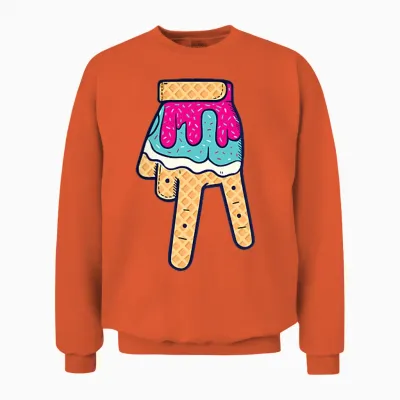 Baseball Drip for Boys Ice Cream Youth Boys Lifestyle 101 Unisex Sweatshirt - Orange