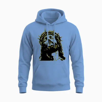 Jesus Is My Saviour (graphic Christ) (back Print) Unisex Hoodie - Carolina Blue