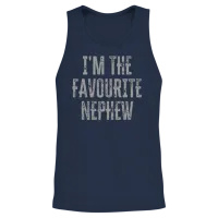 I'm the Favourite Nephew Funny Siblings Family Mat Unisex Tank Top - Navy – 2