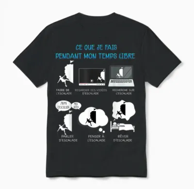 Climbing Mountain Climber Free Time Humour Man Woman T-Shirt, Black, S Unisex T-Shirt - Black