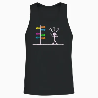 Today's World New Normal Confused Unisex Tank Top - Black