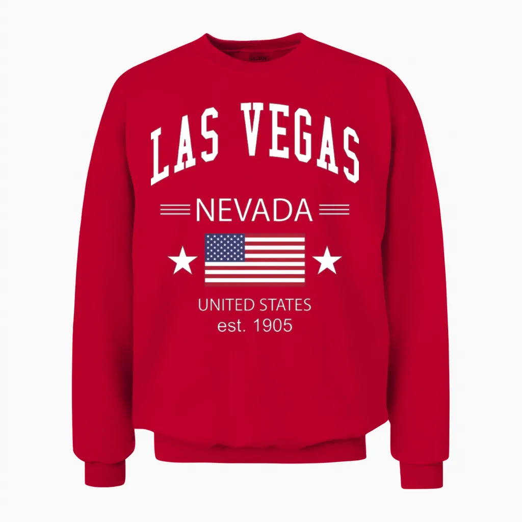 Las Vegas Unisex Sweatshirt in Red