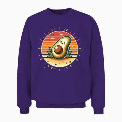 Retro Funny Avocado Unisex Sweatshirt - Purple