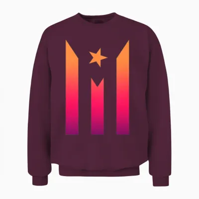 Puerto Rico Flag Silhouette Unisex Sweatshirt - Maroon
