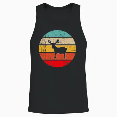 Moose Retro Unisex Tank Top - Black