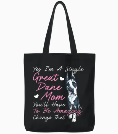 Dog Breeder Dog Owner Mom Great Dane Mom Tote Bags - Black