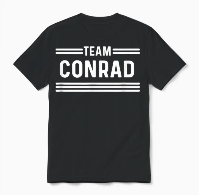 Team Conrad - Familienname Unisex T-Shirt in Black