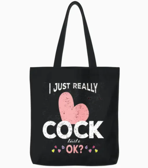I Just Really Like Cocktails, Funny Dirty Joke Pun Tote Bags in Black
