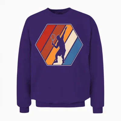 Tennis Retro Unisex Sweatshirt - Purple