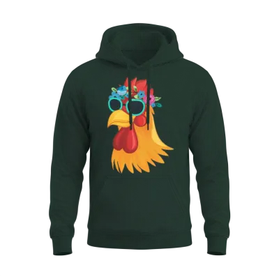 Cute Chicken Farmer Floral Crown Animal Farm Unisex Hoodie - Forest