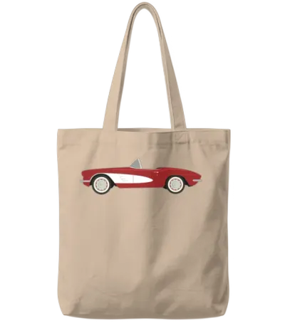Cars Retro Classic Oldtimer Tote Bags - Natural