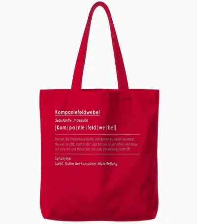 Kompaniefeldwebel Spieß Mutter Kompanie Gelbe Kordel Kpfw Tote Bags - Red