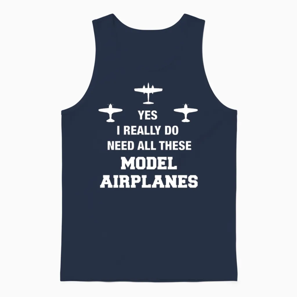 Model Airplane Shirt - Gifts for Model Airplane En Unisex Tank Top in Navy