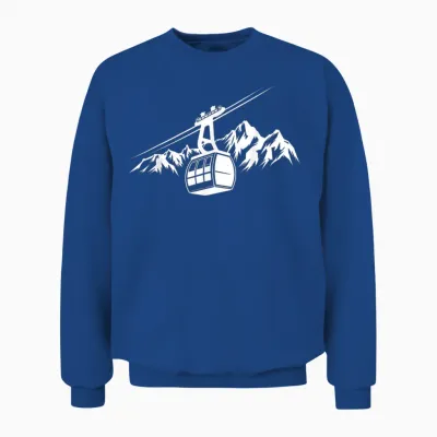 Ski Lift Gondola Mountains Alps Hiking Holiday Ski Holiday Hiking T-Shirt, Black, S Unisex Sweatshirt - Royal