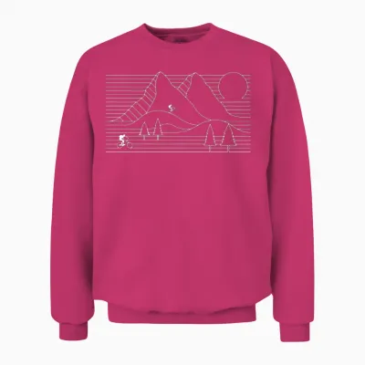 Mountain Biking Mountain Bike Cycling Nature Unisex Sweatshirt - Heliconia