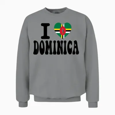 Souvenir De Voyage Rétro Avec Inscription « I Love Dominica » Unisex Sweatshirt - Sport Grey