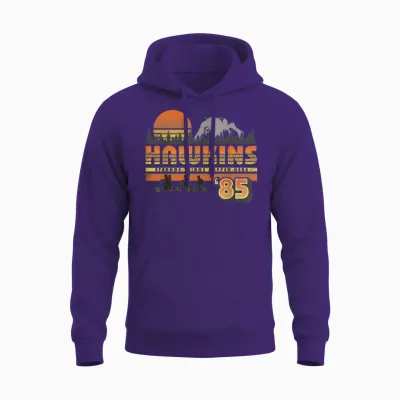 Stranger Things Hawkins Unisex Hoodie - Purple