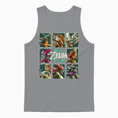 The Legend of Zelda Tears of the Kingdom Character Box Up Unisex Tank Top - Sport Grey