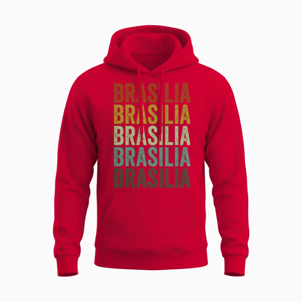 Brasilia Brazil Retro Vintage Unisex Hoodie - Red