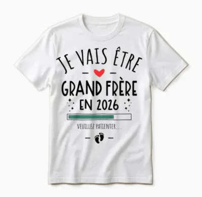Enfant Je Va être Grand Frère 2026 - Announcement Pregnancy 2nd Unisex T-Shirt - White