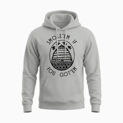 Funny Beekeeping Bee T Shirt, Smoke Them Honey Bees Tee Gift Unisex Hoodie - Ash