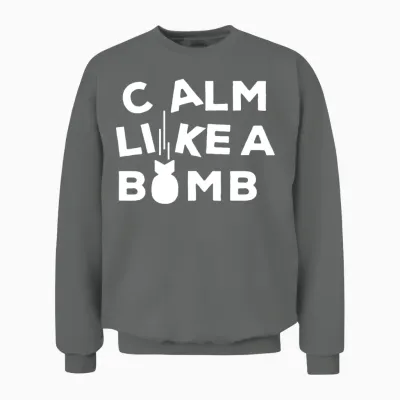 Calm Like a Bomb Retro Unisex Sweatshirt - Graphite Heather