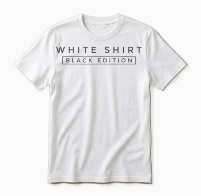 White Shirt Black Edition Unisex T-Shirt in White