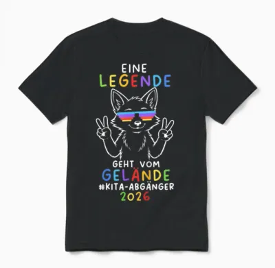 Kinder Legende Geht Vom Gelände Fuchs Kindergarten Abgänger 2026 Unisex T-Shirt - Black