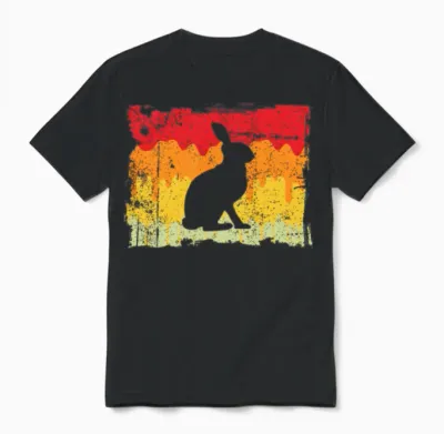 Rabbit Retro Unisex T-Shirt - Black