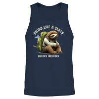 Hiking Like a Sloth | Taking It Slow and Enjoying Unisex Tank Top - Navy – 2