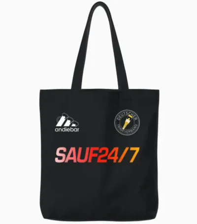 Sauf 24/7 – Soft Jersey X Malle Germany Beer Tote Bags - Black
